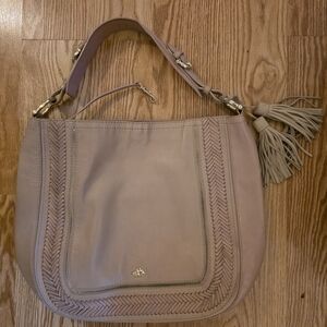 Brahmin Tan Shoulder Bag with Tassel Accent